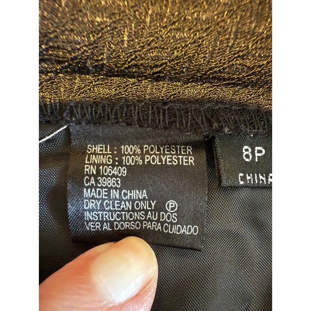 Nordstrom Black Slacks Fully Lined Flair Leg Textured Sz 8P - Picture 5 of 6